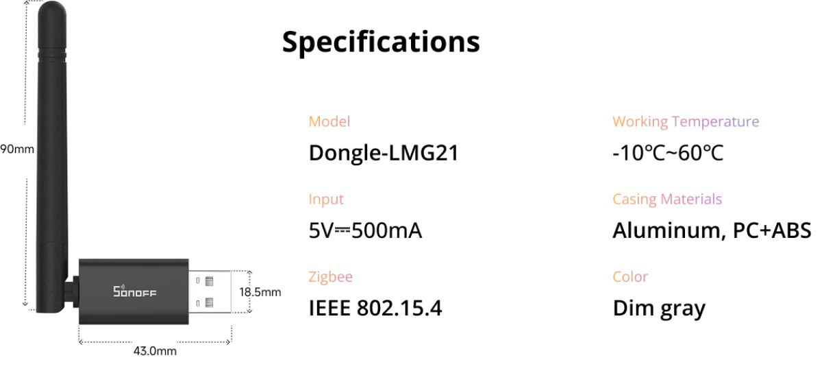 Sonoff_Dongle_Lite_MG21_USB_specification